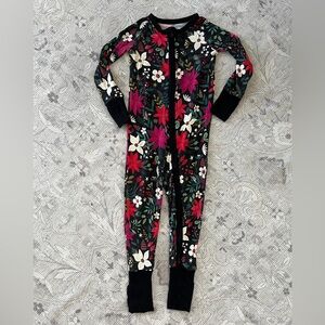 Little Sleepies Holiday Floral Zip Pajamas